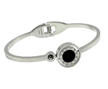 24/7 Wear Silver Stainless Steel Bracelet with 2 Sided Roman Numeral Disc