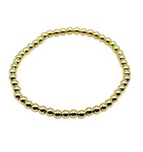 Gold Stainless Steel Ball Bead Stretch Bracelet - 3, 4, 6, and 8 MM bead sizes