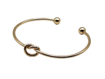 Gold Cuff bracelet with Love Knot