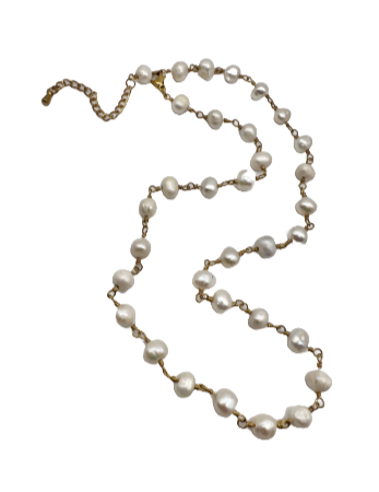 Freshwater Pearl with Gold chain links 18