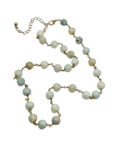 Amazonite Stone and Gold links 18