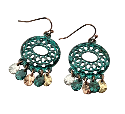 Patina Open Oval Chandelier Earrings