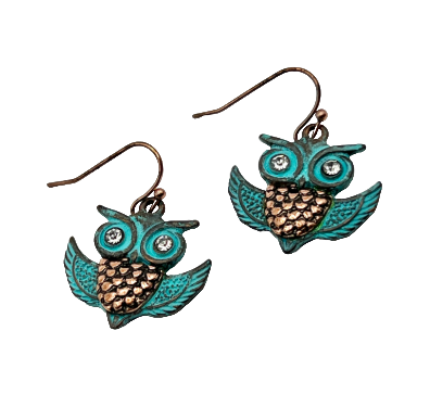 Patina Owl Earrings