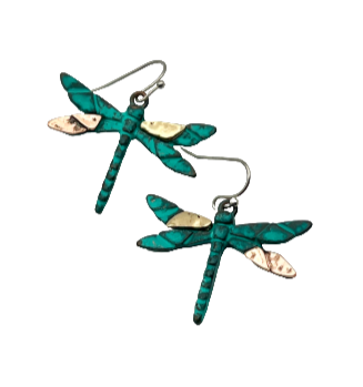 Patina Dragonfly Earrings