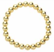 Gold Stainless Steel Ball Bead Stretch Bracelet - 3, 4, 6, and 8 MM bead sizes