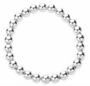 Silver Stainless Steel Ball Bead Stretch Bracelet - 3, 4, 6, and 8 MM bead sizes