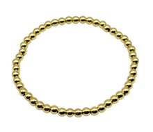 Gold Stainless Steel Ball Bead Stretch Bracelet - 3, 4, 6, and 8 MM bead sizes