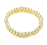 Gold Stainless Steel Ball Bead Stretch Bracelet - 3, 4, 6, and 8 MM bead sizes