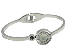 24/7 Wear Silver Stainless Steel Bracelet with 2 Sided Roman Numeral Disc
