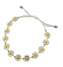 Flower Enamel and Metal Beads Adjustable Bracelet - 3 Colors