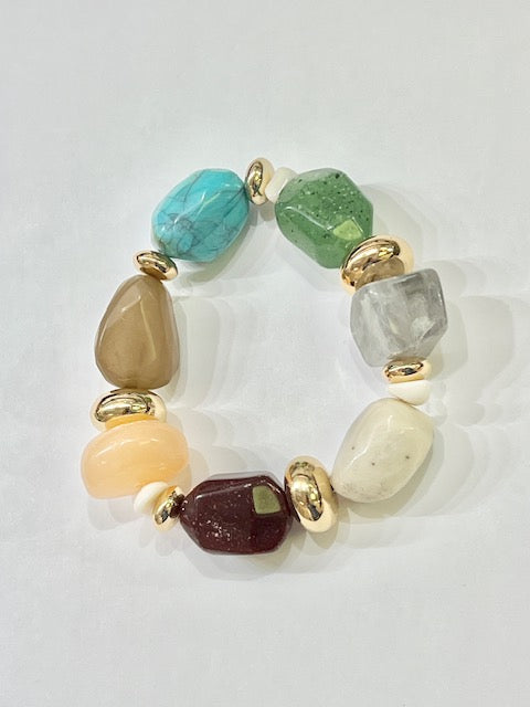 Chunky Bead Stretch Bracelet in 4 Colors