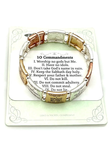 10 Commandments Multi Metal Stretch Inspirational bracelet