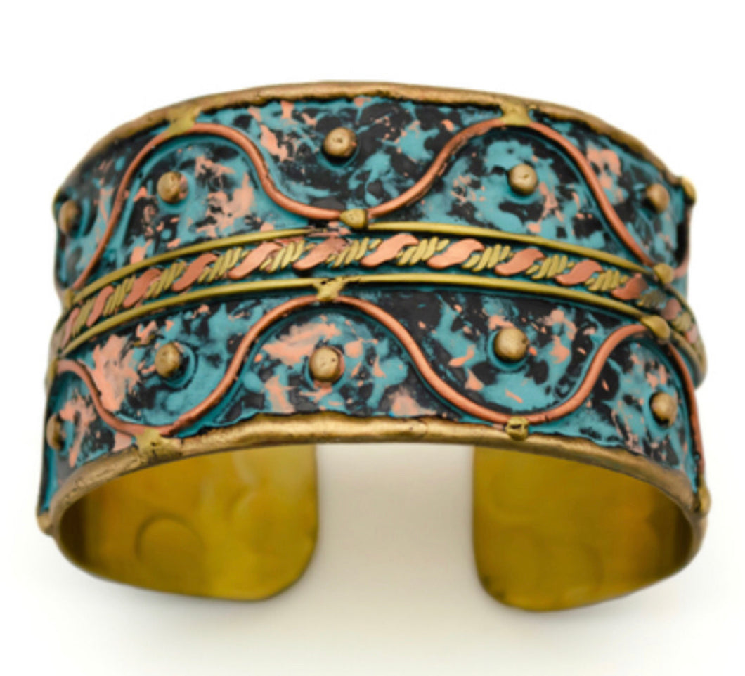 Brass patina cuff