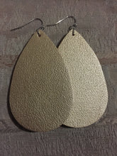 GOLD FAUX LEATHER DROP EARRINGS