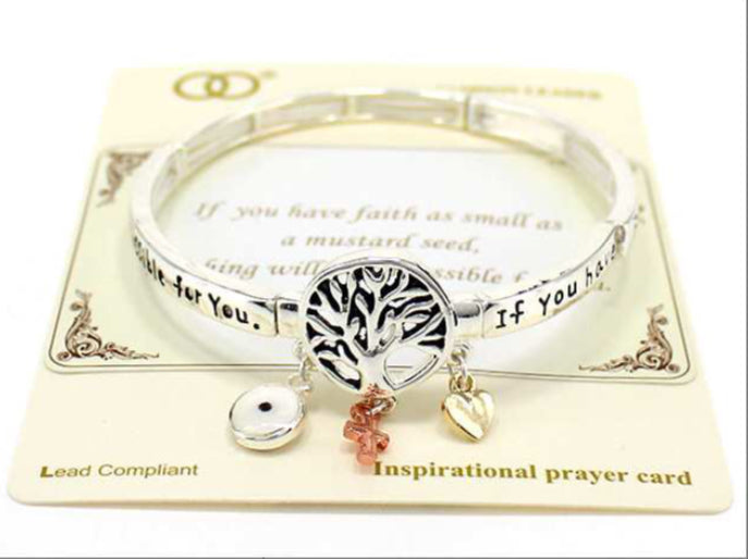 Luke 17:6 Tree of Life Stretch Inspirational Scripture Bracelet