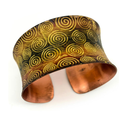 Copper patina cuff