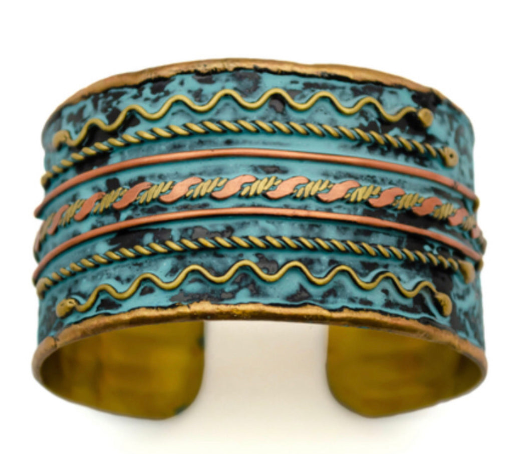 Brass patina cuff