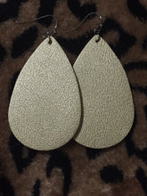 GOLD FAUX LEATHER DROP EARRINGS