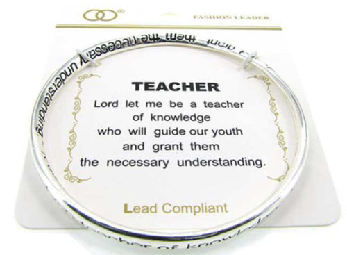 Teacher inspirational bangle bracelet