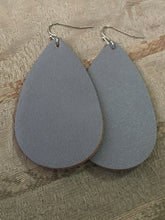 SILVER FAUX LEATHER DROP EARRINGS