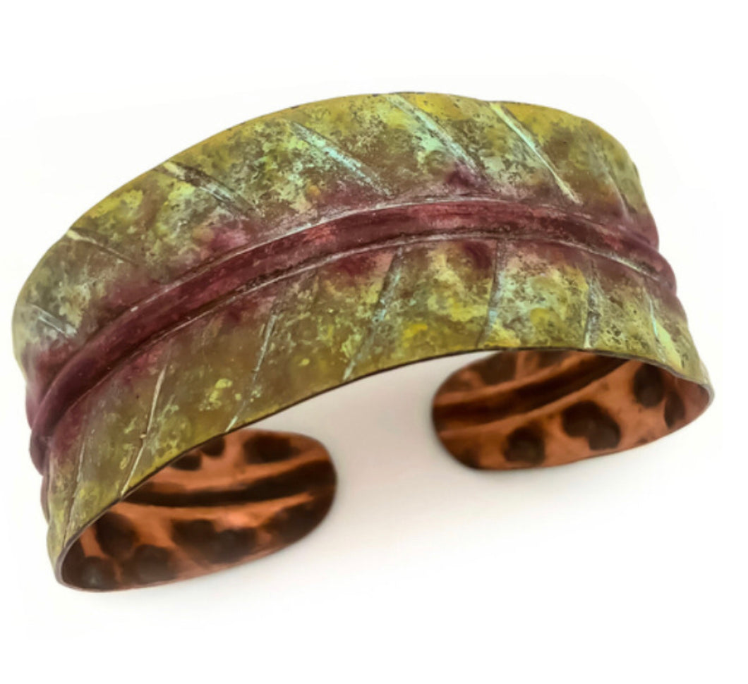 Copper patina cuff