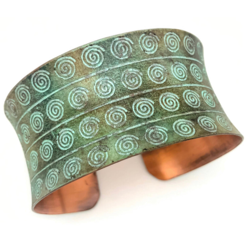 Copper patina cuff