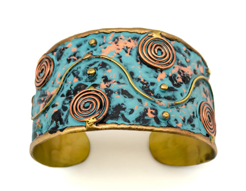 Brass and Copper Patina Cuff