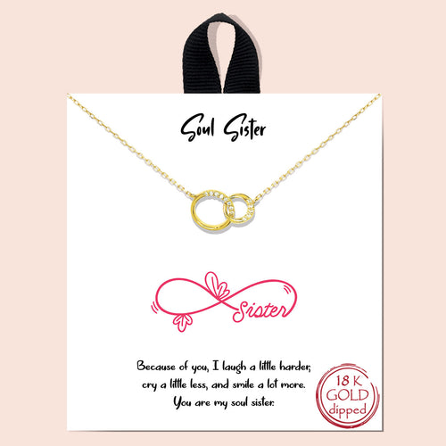 Soul Sister Gold Inspirational Necklace on Gift Card