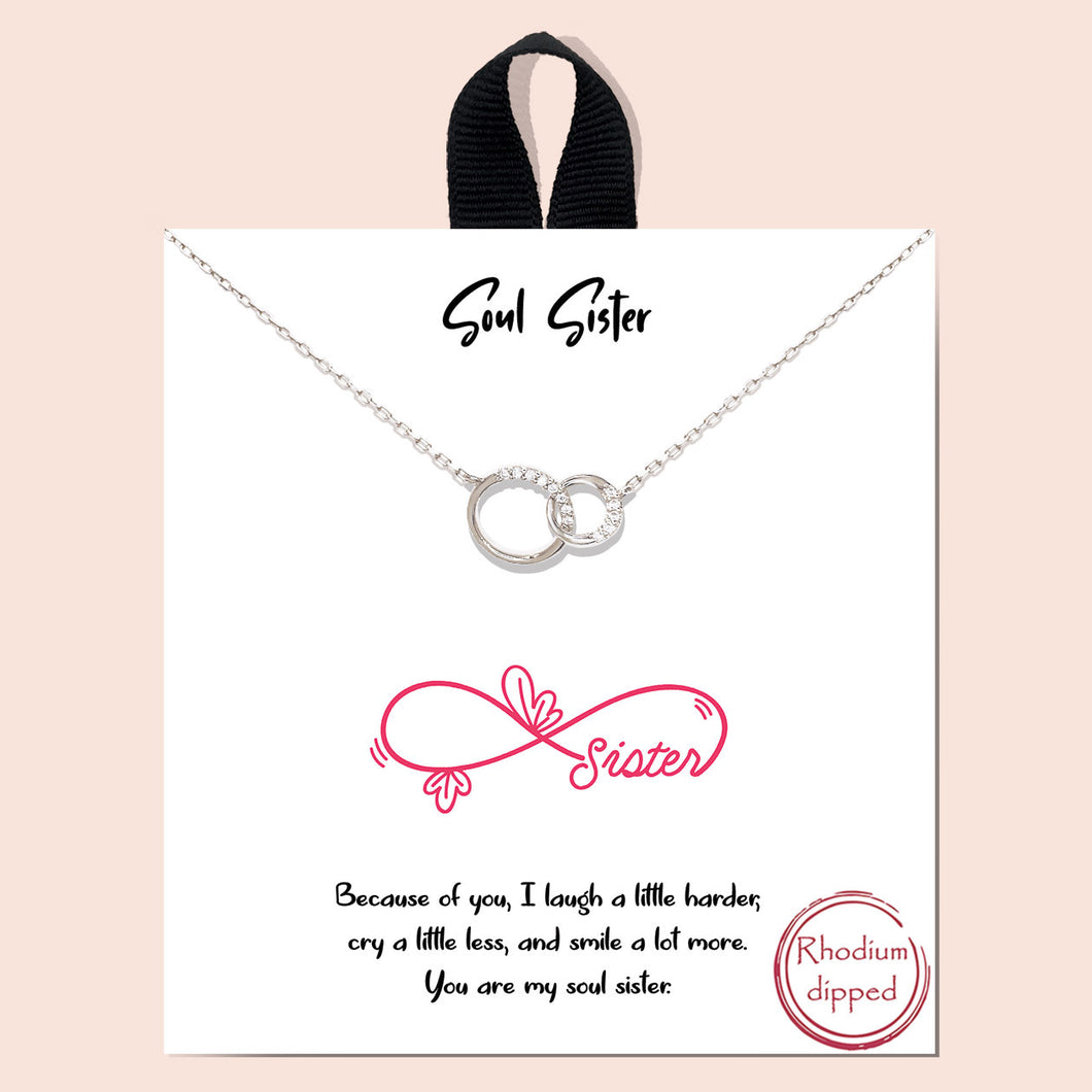 Soul Sister Silver Inspirational Necklace on Gift Card