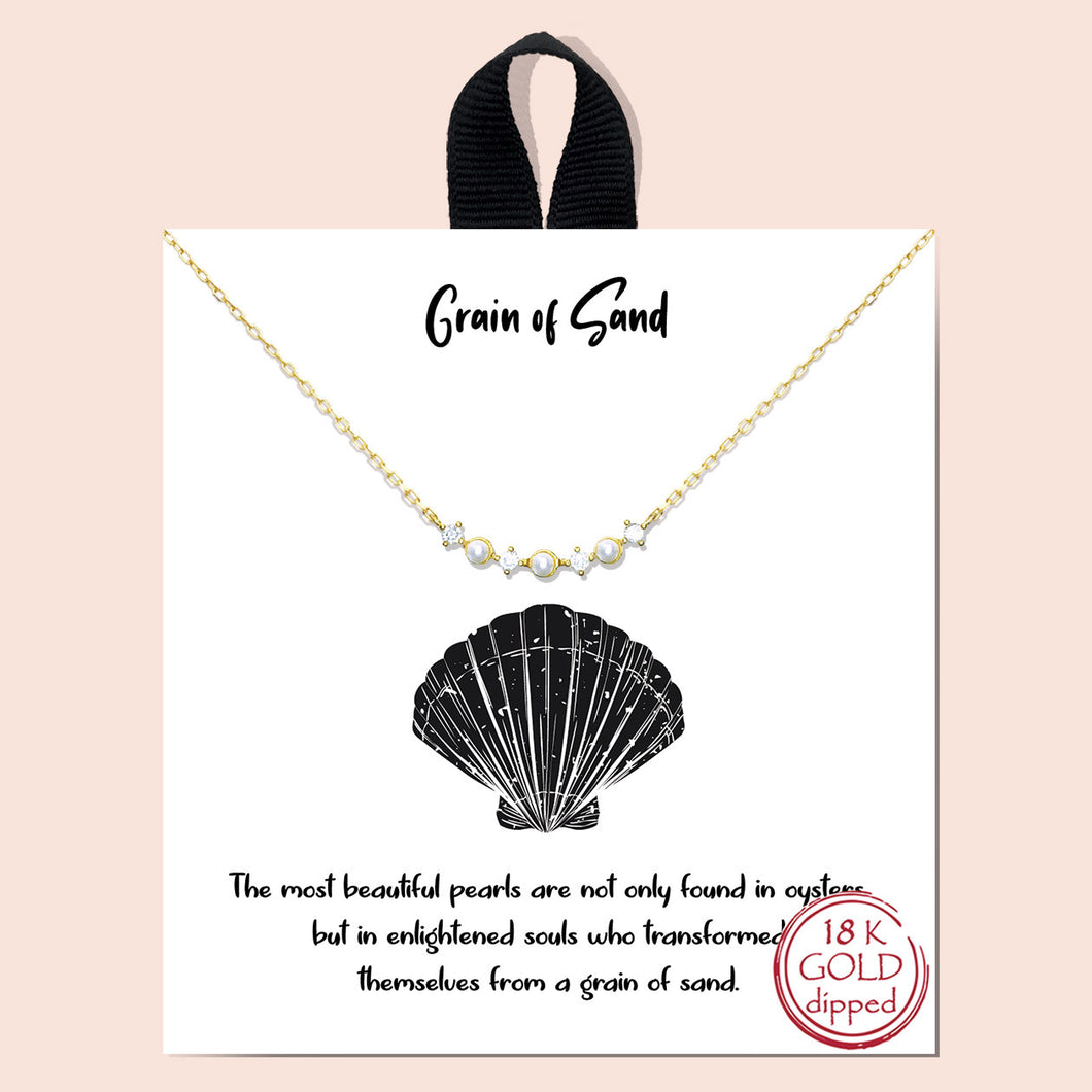 Grain of Sand Gold Inspirational Necklace on Gift Card