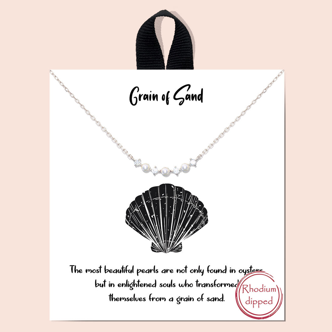 Grain of Sand Silver Inspirational Necklace on Gift Card