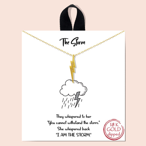 The Storm Gold Inspirational Necklace on Gift Card