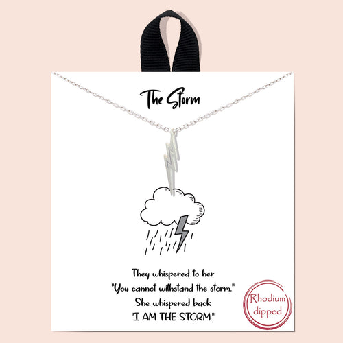 The Storm Silver Inspirational Necklace on Gift Card
