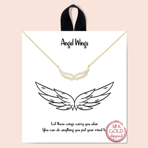 Angel Wings Gold Inspirational Necklace on Gift Card