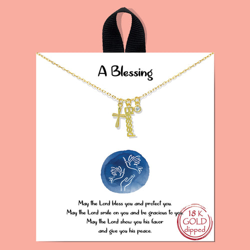 A Blessing Gold Inspirational Necklace on Gift Card