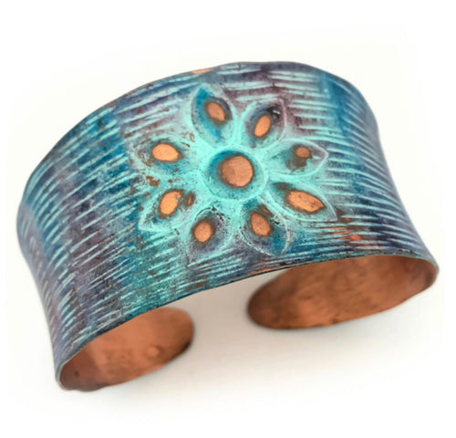 Copper patina cuff