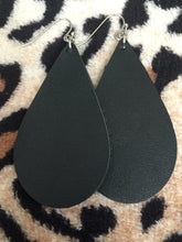 BLACK FAUX LEATHER DROP EARRINGS