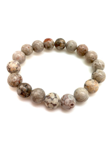 Genuine Stone Bracelet 10mm Bead Size - Rice Wheat