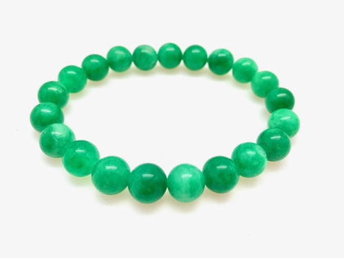 Genuine Stone Bracelet with 8 and 10mm Bead Sizes - Green Adventurine