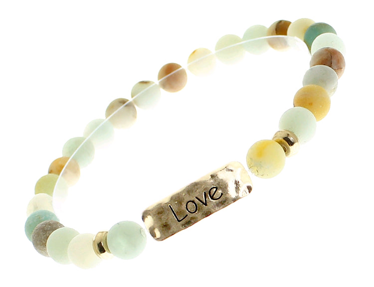 LOVE Natural Stone Inspirational Bracelet Amazonite