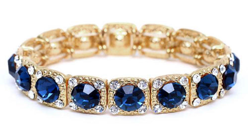 Crystal Bracelet Gold and Blue