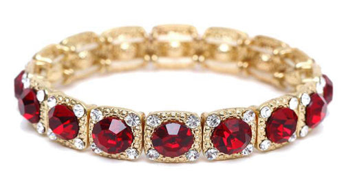 Crystal Bracelet Gold and Red