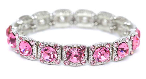 Crystal Bracelet Silver and Pink