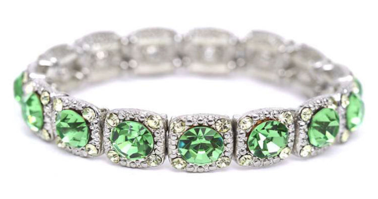 Crystal Bracelet Silver and Green