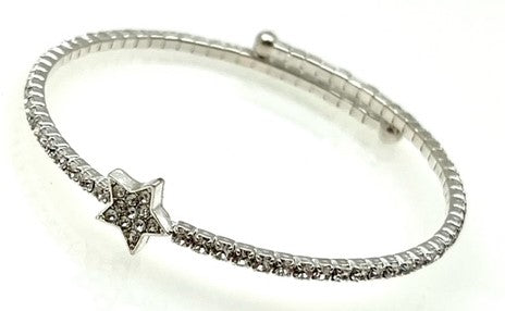 Silver Wrap Star Bracelet with Crystals