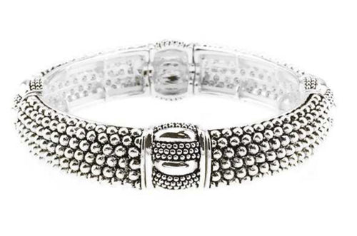 Silver Stretch Bracelet with Dots design