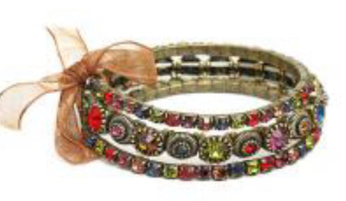 Crystal Bracelets set of 3 Multi-color