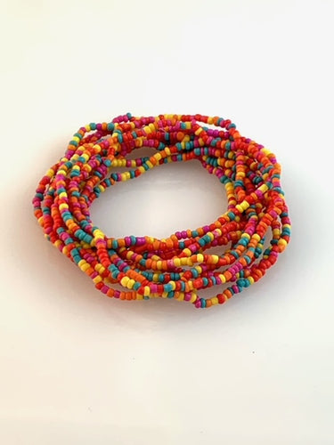 12 Beaded stretch bracelets Bright mix of colors