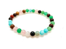 Genuine Stone Bracelet with 6, 8 and 10mm Bead Sizes - Mixed stone colors