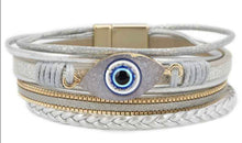 Evil Eye Protection Leather Magnetic Bracelet - 5 Colors